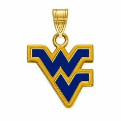 LogoArt 14K Gold Plated West Virginia Mountaineers Small Enamel Pendant