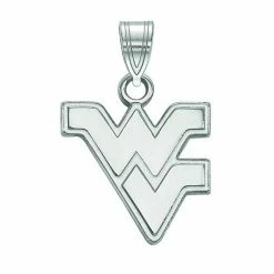 LogoArt 10K White Gold West Virginia Mountaineers Small Pendant