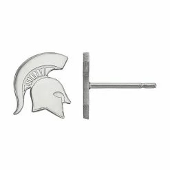 LogoArt 14K White Gold Michigan State Spartans Extra Small Post Earrings