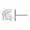 LogoArt 10K White Gold Michigan State Spartans Extra Small Post Earrings