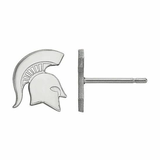 LogoArt Michigan State Spartans Sterling Silver Extra Small Post Earrings