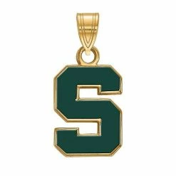 LogoArt 14K Gold Over Silver Michigan State Spartans Small Enamel Pendant