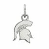 LogoArt 10K White Gold Michigan State Spartans Extra Small Pendant