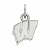LogoArt 14k White Gold Wisconsin Badgers Pendant