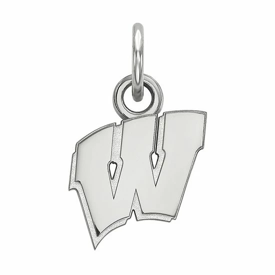 LogoArt 14k White Gold Wisconsin Badgers Pendant