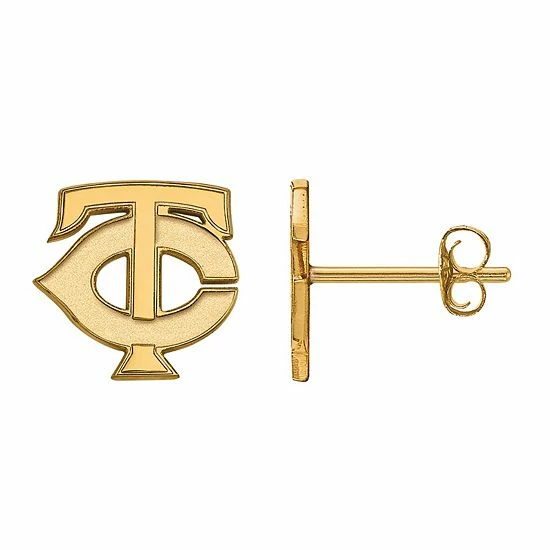 LogoArt 10k Gold Minnesota Twins Extra-Small Post Earrings - Image 3