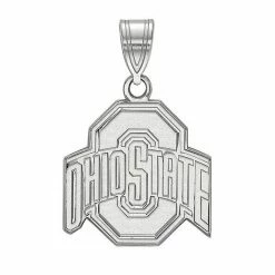 LogoArt Sterling Silver Ohio State Buckeyes Pendant