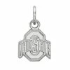 LogoArt 10k White Gold Ohio State Buckeyes Pendant