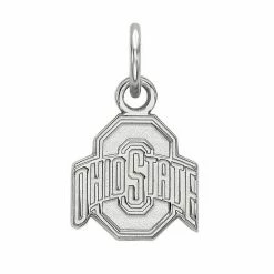 LogoArt 10k White Gold Ohio State Buckeyes Pendant