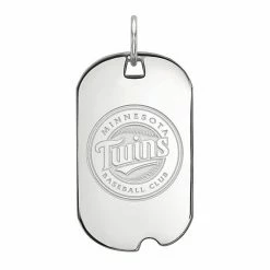 LogoArt Sterling Silver Minnesota Twins Small Dog Tag Pendant