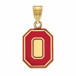 LogoArt 14K Gold-Plated Ohio State Enamel Pendant