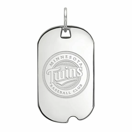LogoArt Sterling Silver Minnesota Twins Small Dog Tag Pendant - Image 2