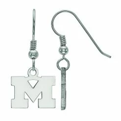 LogoArt Sterling Silver Michigan Wolverines Extra Small Dangle Earrings