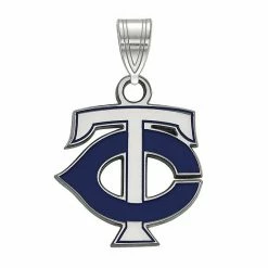 LogoArt Sterling Silver Minnesota Twins Small Enameled Pendant