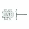 LogoArt 10K White Gold Notre Dame Stud Earrings