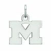 LogoArt 10K White Gold Michigan Wolverines Pendant