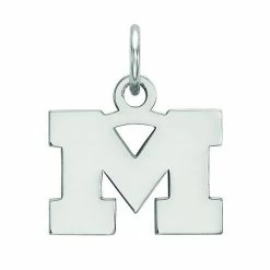 LogoArt 10K White Gold Michigan Wolverines Pendant