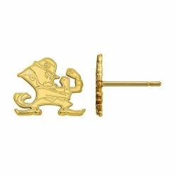 LogoArt 10k Gold Notre Dame Fighting Irish Post Earrings
