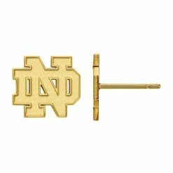 LogoArt 14k Gold LogoArt Notre Dame Fighting Irish Post Earrings