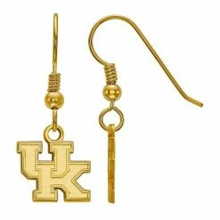 LogoArt 14k Gold Over Silver Kentucky Wildcats Drop Earrings