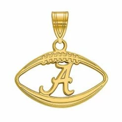 LogoArt 14k Gold Over Silver Alabama Crimson Tide Football Pendant