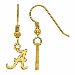 LogoArt 14k Gold Over Silver Alabama Crimson Tide Drop Earrings