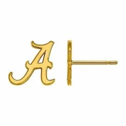 LogoArt 14k Gold Over Silver Alabama Crimson Tide Post Earrings