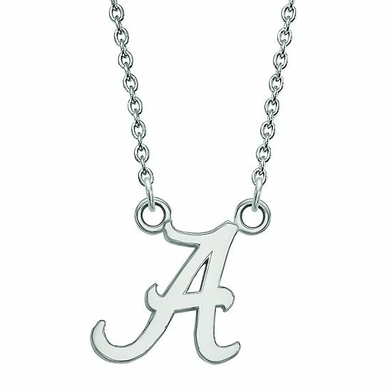 LogoArt 14k White Gold Alabama Crimson Tide Pendant Necklace