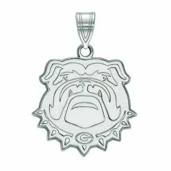 LogoArt Georgia Bulldogs Sterling Silver Rhodium Plated Large Pendant