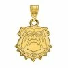 LogoArt Georgia Bulldogs Sterling Silver 14K Gold Plated Small Pendant