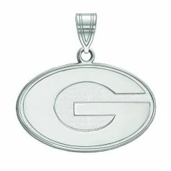LogoArt Georgia Bulldogs 10K White Gold Medium Pendant