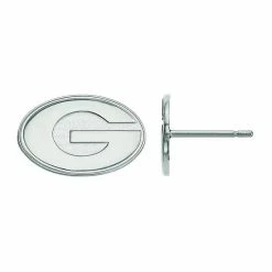 LogoArt Georgia Bulldogs 10K White Gold Post Earrings