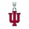 LogoArt Indiana Hoosiers Sterling Silver Rhodium Plated Small Enamel Pendant
