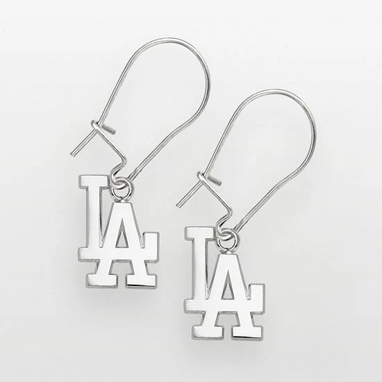 LogoArt Los Angeles Dodgers Sterling Silver Logo Drop Earrings