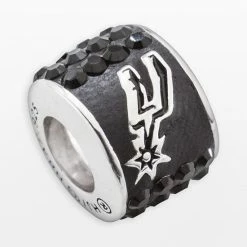 LogoArt San Antonio Spurs Sterling Silver Crystal Logo Bead