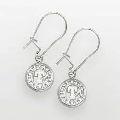 LogoArt Texas Rangers Sterling Silver Logo Drop Earrings