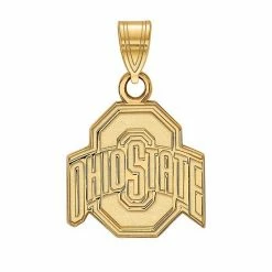 LogoArt Sterling Silver-over-14K Gold Plated Ohio State Small Pendant