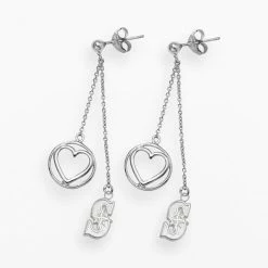 LogoArt Seattle Mariners Beloved Sterling Silver Linear Drop Earrings