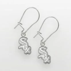 LogoArt Chicago White Sox Sterling Silver Logo Drop Earrings