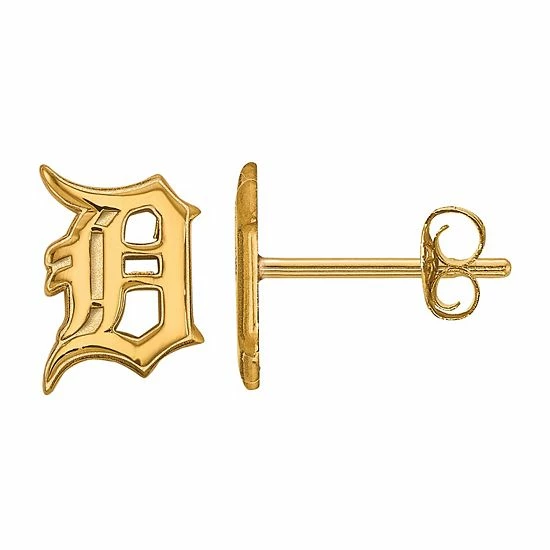 LogoArt 10k Gold Detroit Tigers Extra-Small Post Earrings