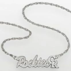 LogoArt Colorado Rockies Sterling Silver Script Necklace