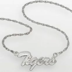 LogoArt Detroit Tigers Sterling Silver Script Necklace