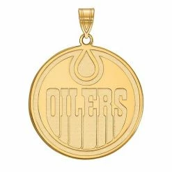 LogoArt Sterling Silver Edmonton Oilers Sterling Silver Extra Large Pendant