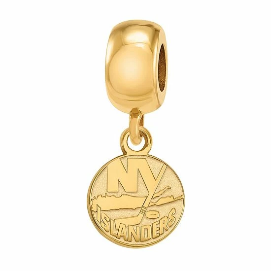LogoArt New York Islanders Sterling Silver Mini Dangle Bead Charm Gold Tone