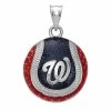 LogoArt Sterling Silver Washington Nationals Enamel Baseball Pendant