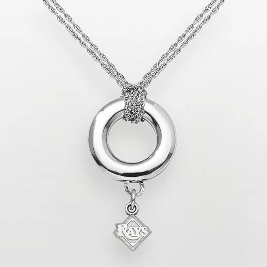 LogoArt Tampa Bay Rays Sterling Silver Logo Halo Pendant