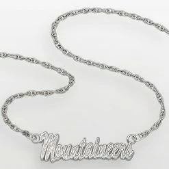 LogoArt West Virginia Mountaineers Sterling Silver Script Pendant