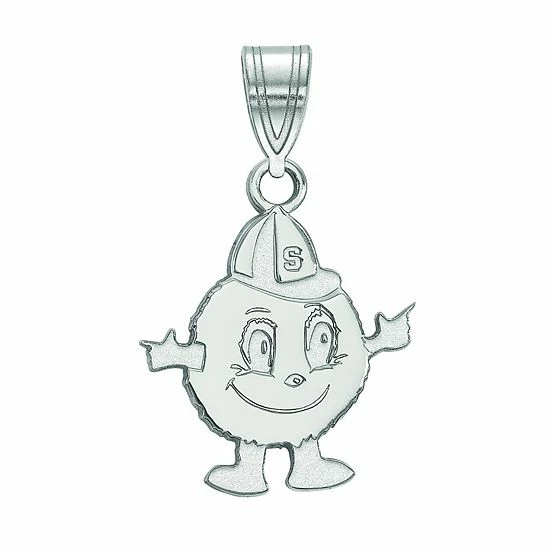 LogoArt Syracuse Orange Sterling Silver Rhodium Plated Medium Pendant