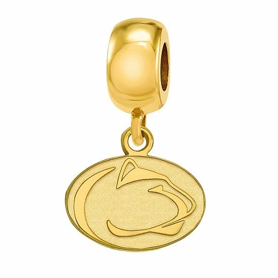 LogoArt 14k Gold Over Silver Gold Penn State Nittany Lions Dangle Bead Charm