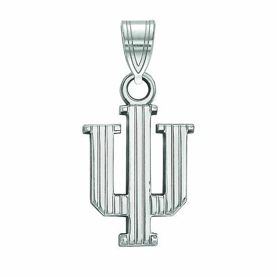 LogoArt Indiana Hoosiers Sterling Silver Rhodium Plated Small Pendant